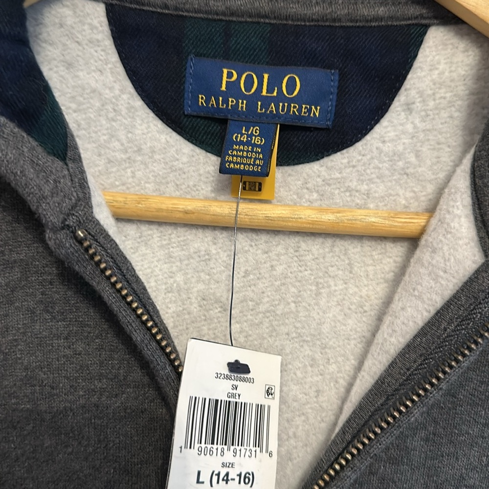 Polo Ralph Lauren grey hooded zip up - Picture 5 of 7